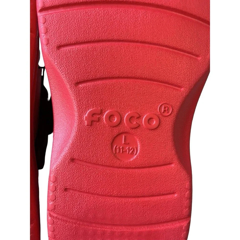 FOCO Men’s Red Foam Bubble Strap Clogs Slip On Garden Beach Water Shoes 11-12